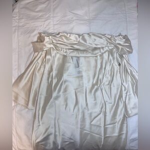 Fashion Nova Bridal Dress | Satin | Off Shoulder | Long Sleeve | Civil Ceremony